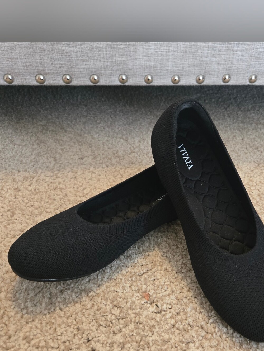 Vivaia Women’s Round Toe Black Knit Ballet Flats (Sz 8.5) NWOT